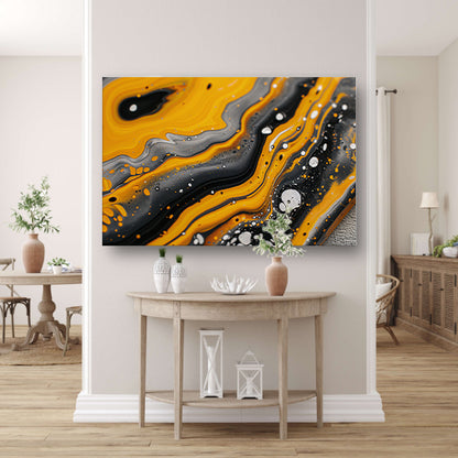 Abstracte schilderij met dynamische kleurenexplosie canvas met baklijst