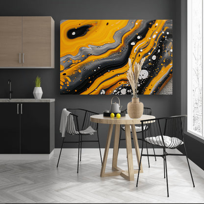 Abstracte schilderij met dynamische kleurenexplosie canvas met baklijst