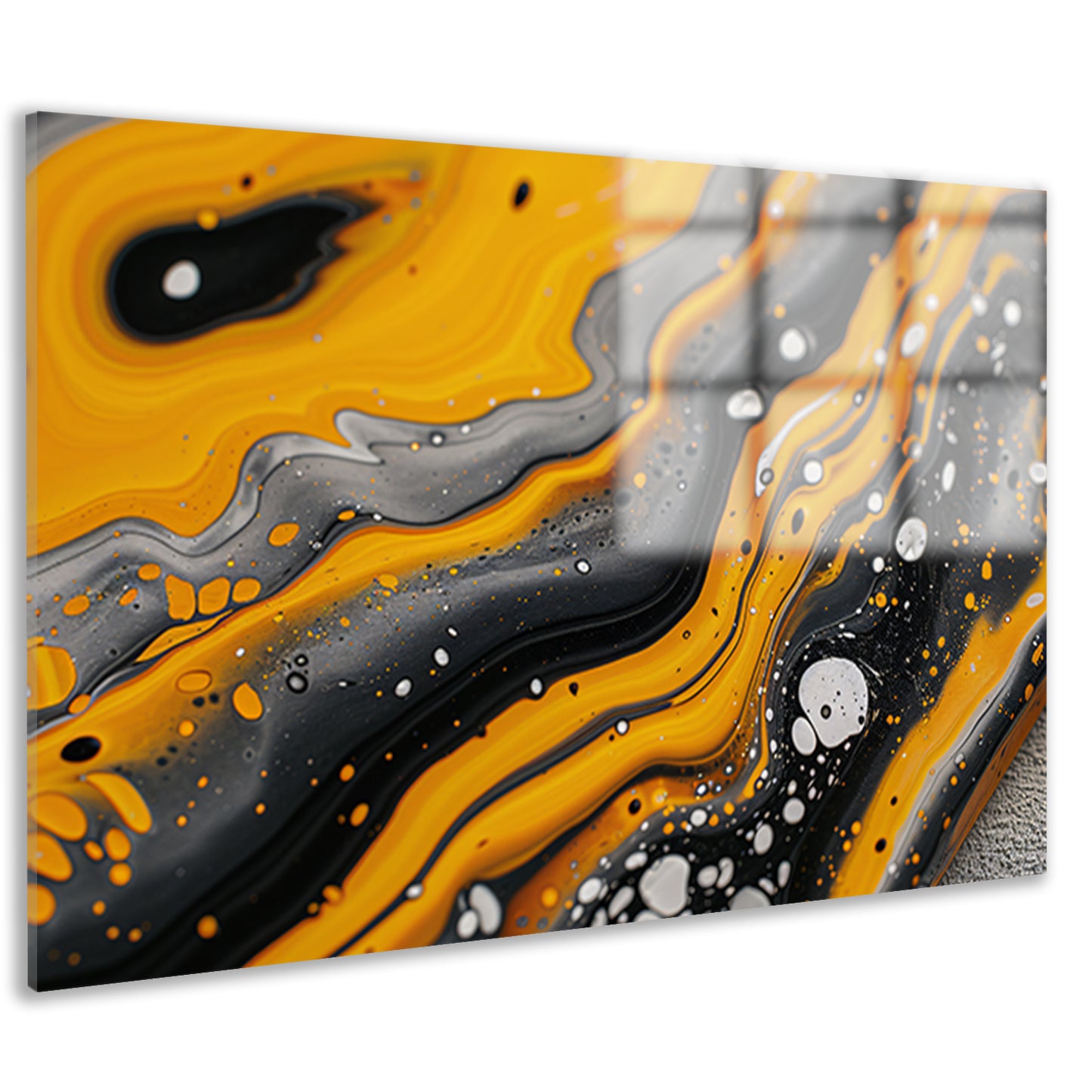 Abstracte schilderij met dynamische kleurenexplosie acrylglas