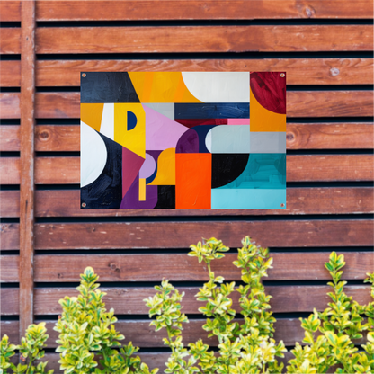 Primaire Kleuren in Abstracte Harmonie tuinposter
