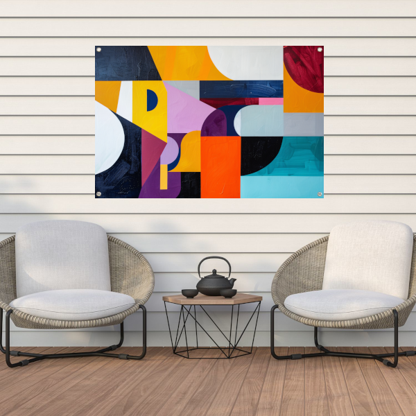Primaire Kleuren in Abstracte Harmonie tuinposter