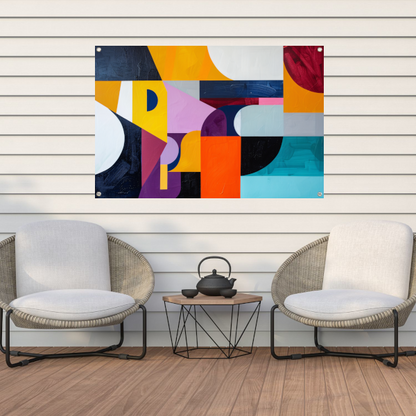 Primaire Kleuren in Abstracte Harmonie tuinposter