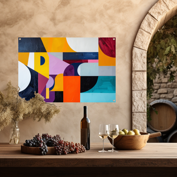 Primaire Kleuren in Abstracte Harmonie tuinposter