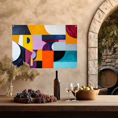 Primaire Kleuren in Abstracte Harmonie tuinposter