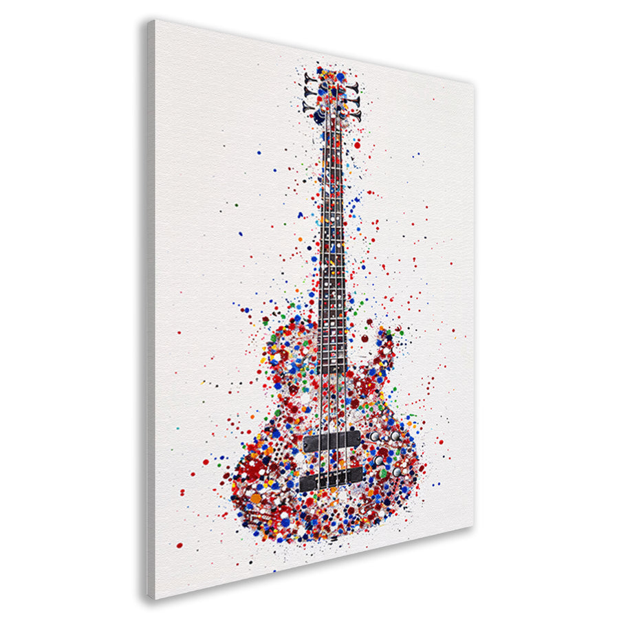 Kleurrijke abstracte gitaar met verfspatten canvas