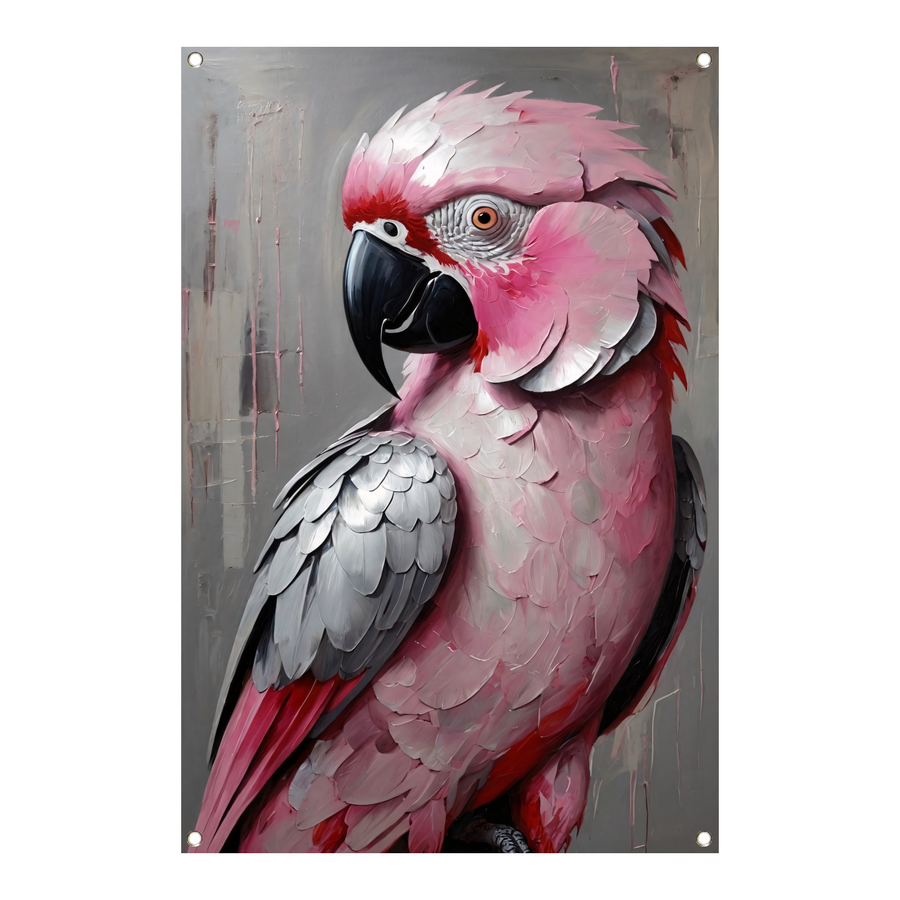 Portret van een Roze en Grijze Papegaai tuinposter