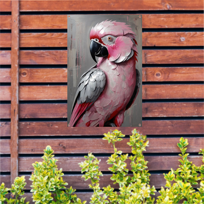 Portret van een Roze en Grijze Papegaai tuinposter