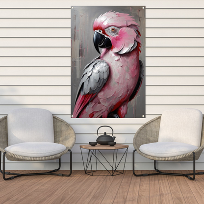 Portret van een Roze en Grijze Papegaai tuinposter