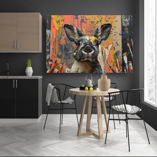 Abstract Konijn met Verf canvas