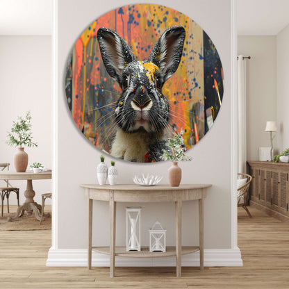 Abstract Konijn met Verf forex muurcirkel