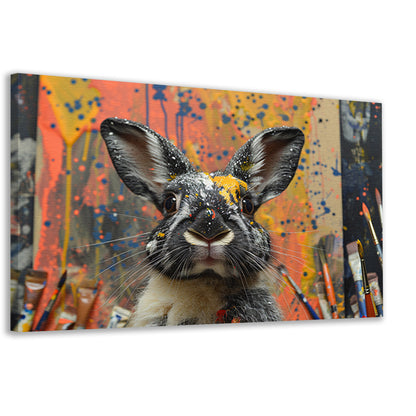 Abstract Konijn met Verf canvas
