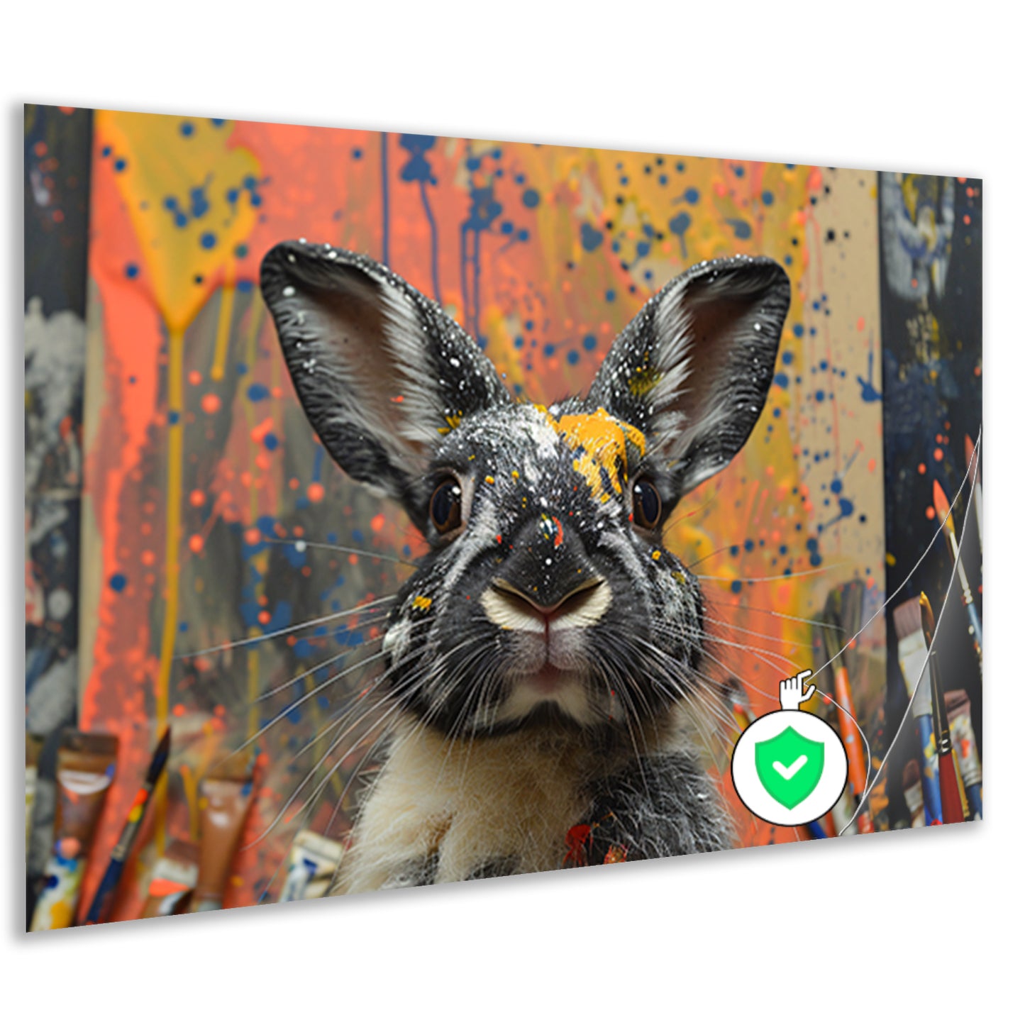 Abstract Konijn met Verf poster