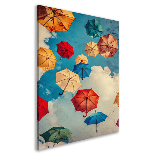 Kleurrijke Paraplu's in de Lucht canvas