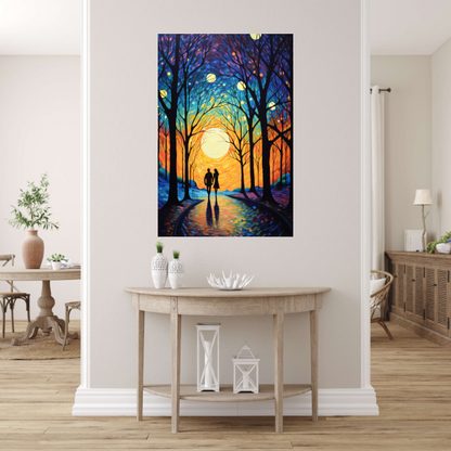 Romantische Schemering tussen de Bomen poster