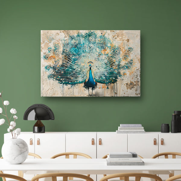 Abstracte pauw met kleurrijke verenpracht acrylglas