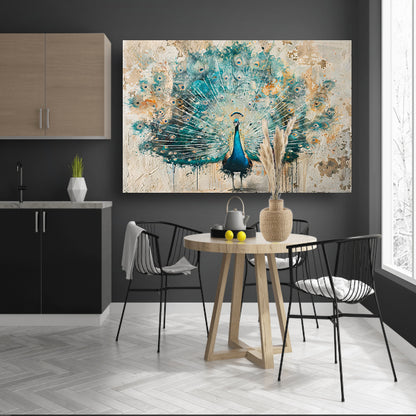 Abstracte pauw met kleurrijke verenpracht acrylglas