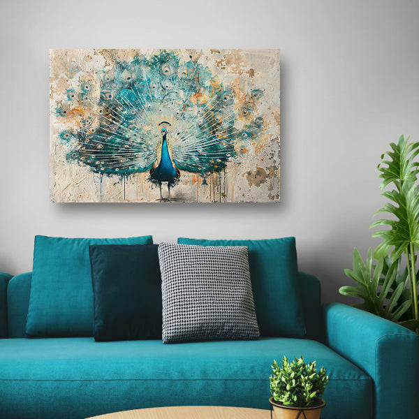 Abstracte pauw met kleurrijke verenpracht acrylglas