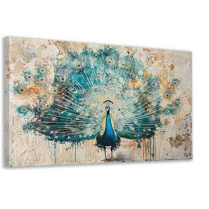 Abstracte pauw met kleurrijke verenpracht canvas