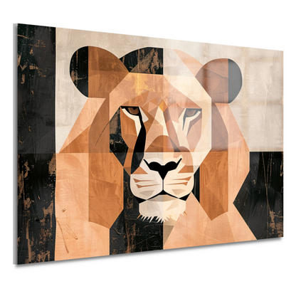 Geometrische Abstracte Leeuwenkop Art Deco acrylglas