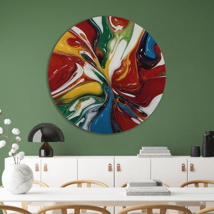 Explosie van kleur in moderne abstracte kunst forex muurcirkel