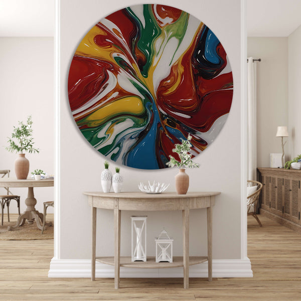 Explosie van kleur in moderne abstracte kunst forex muurcirkel