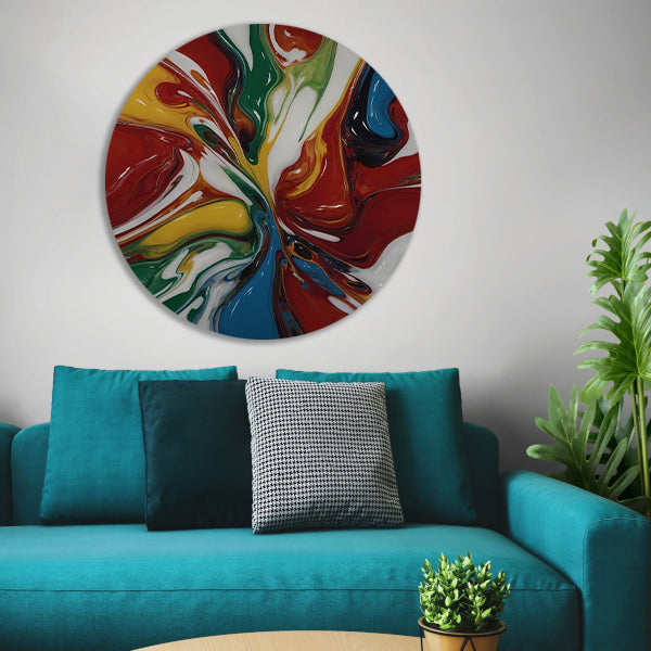 Explosie van kleur in moderne abstracte kunst forex muurcirkel
