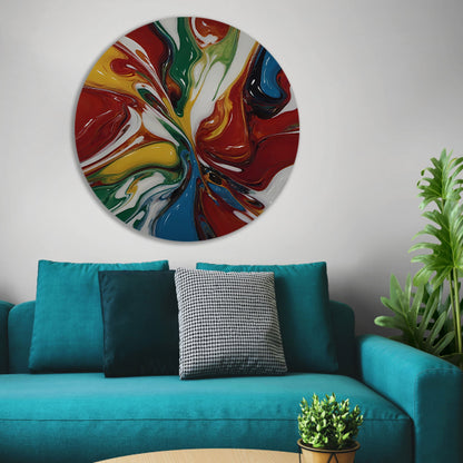 Explosie van kleur in moderne abstracte kunst forex muurcirkel