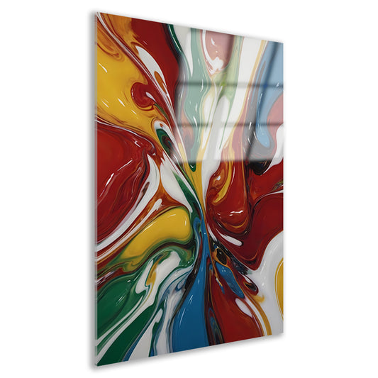 Explosie van kleur in moderne abstracte kunst acrylglas