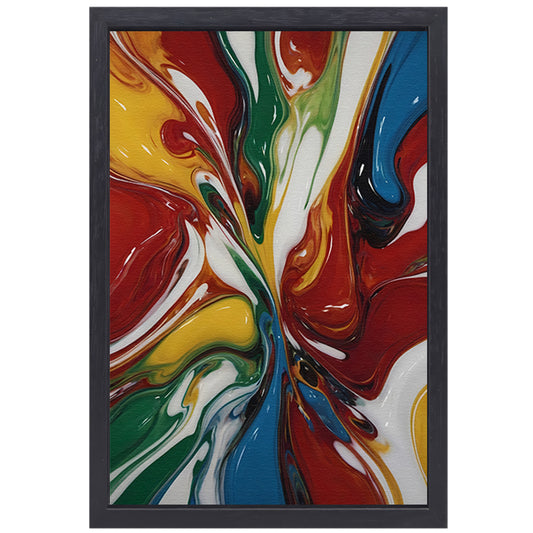 Explosie van kleur in moderne abstracte kunst canvas met baklijst