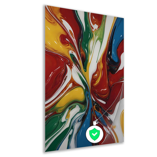 Explosie van kleur in moderne abstracte kunst poster