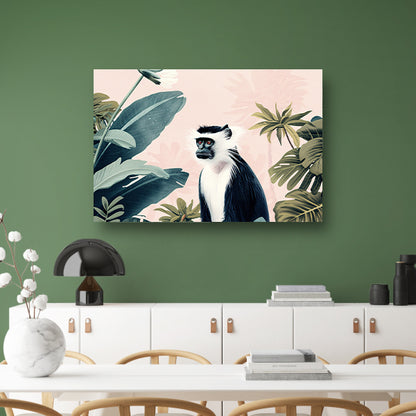 Aquarel schilderij van een aap in jungle poster