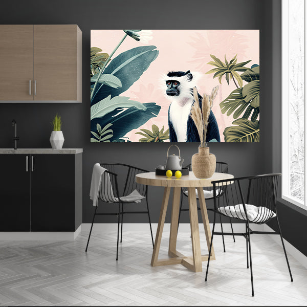 Aquarel schilderij van een aap in jungle poster