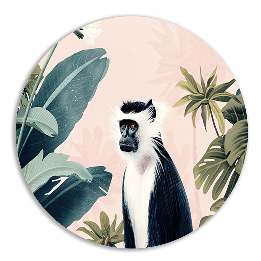 Aquarel schilderij van een aap in jungle forex muurcirkel