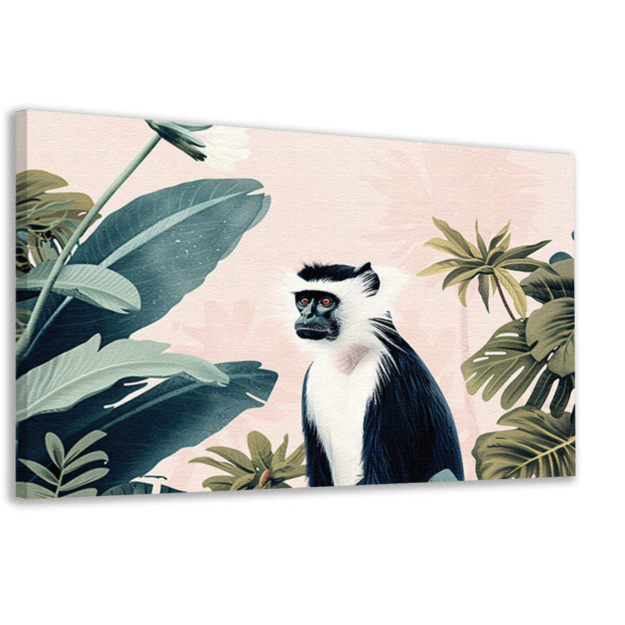 Aquarel schilderij van een aap in jungle canvas