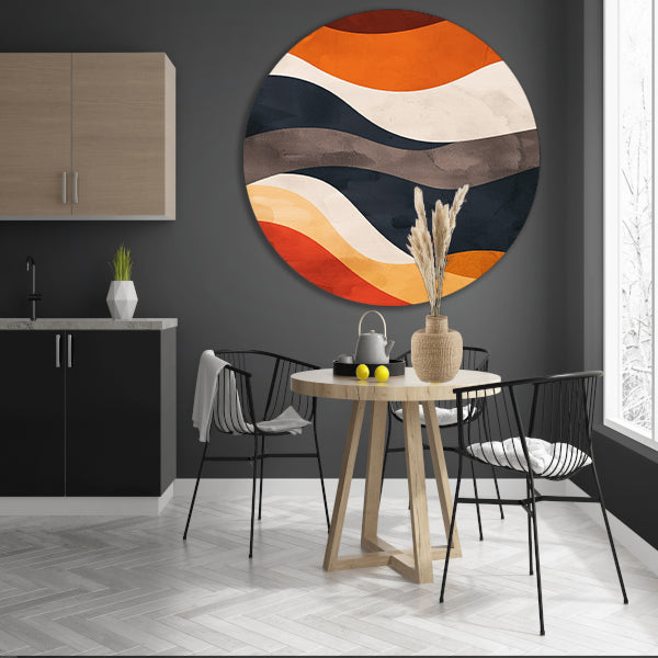 Abstract Golven in Aardse Kleuren forex muurcirkel