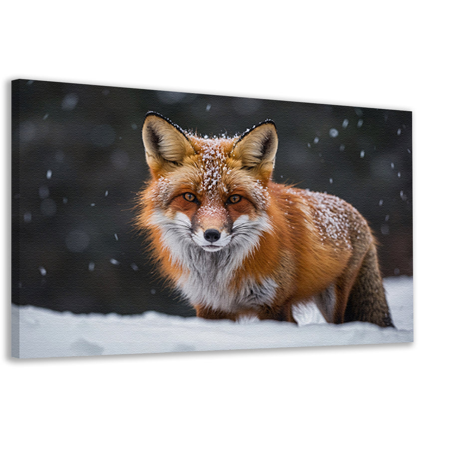 Majestueuze vos in een sneeuwlandschap canvas