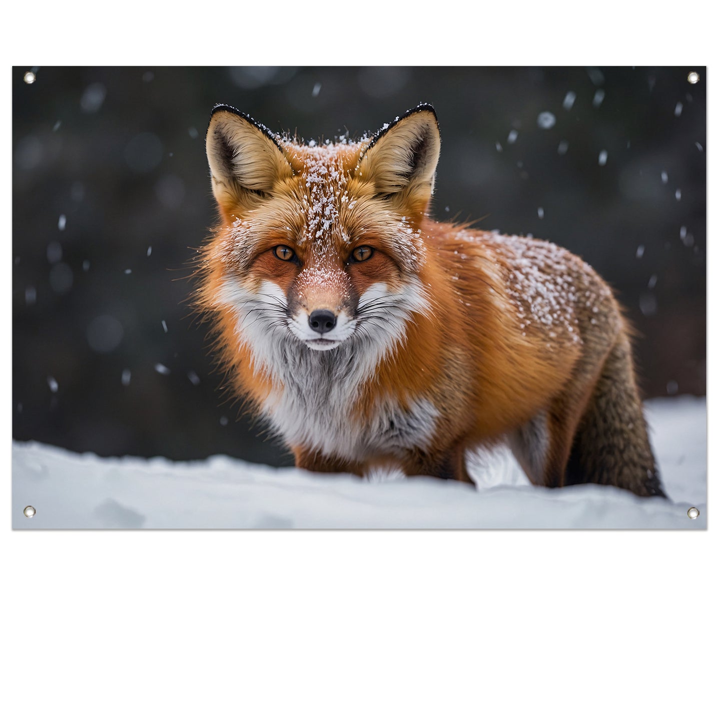 Majestueuze vos in een sneeuwlandschap tuinposter