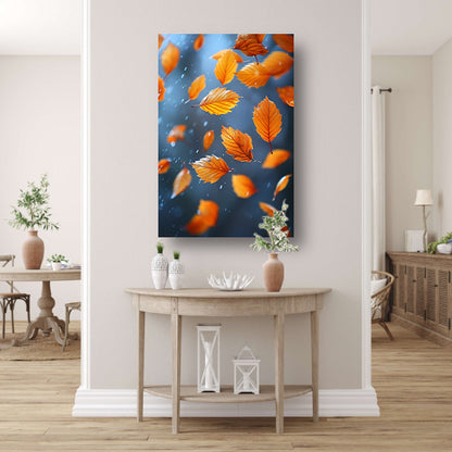 Oranje Bladeren Dansen in de Regen canvas