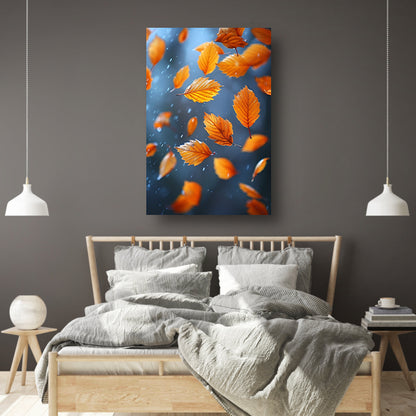 Oranje Bladeren Dansen in de Regen canvas