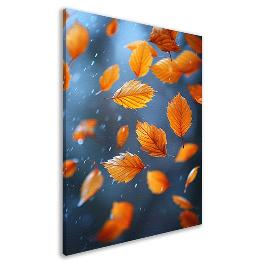 Oranje Bladeren Dansen in de Regen canvas