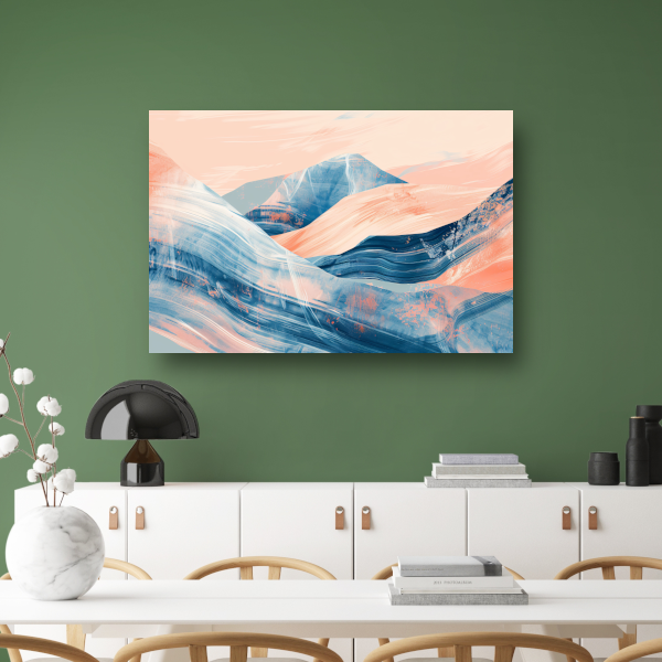 Abstracte heuvels in een dynamisch kleurenschema canvas