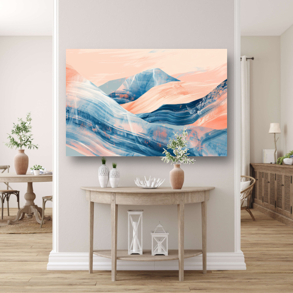 Abstracte heuvels in een dynamisch kleurenschema canvas