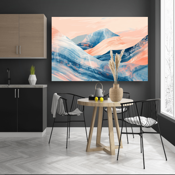Abstracte heuvels in een dynamisch kleurenschema poster