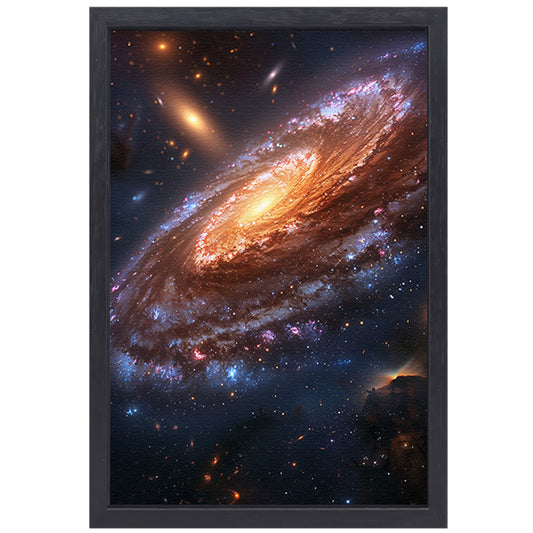 Abstract Melkweg in Kosmische Werveling canvas met baklijst