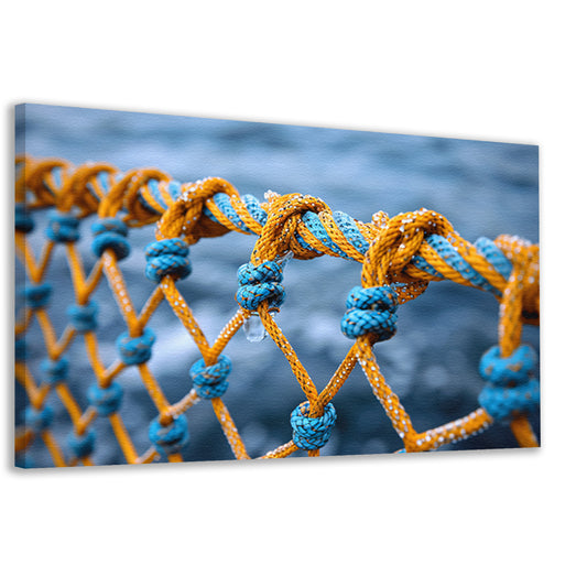 Abstract Knoop in Blauw en Geel canvas