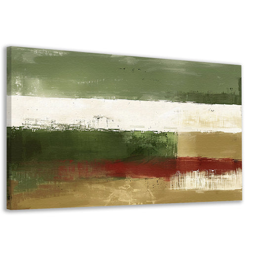 Abstract landschap schilderij met groene tinten canvas