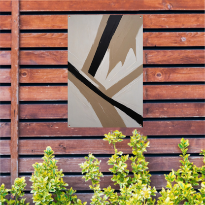 Intersecting Lines in Monochrome Palette tuinposter