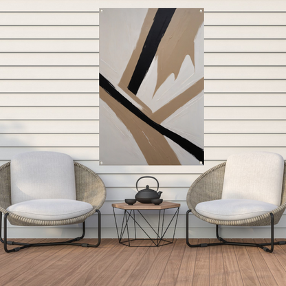 Intersecting Lines in Monochrome Palette tuinposter