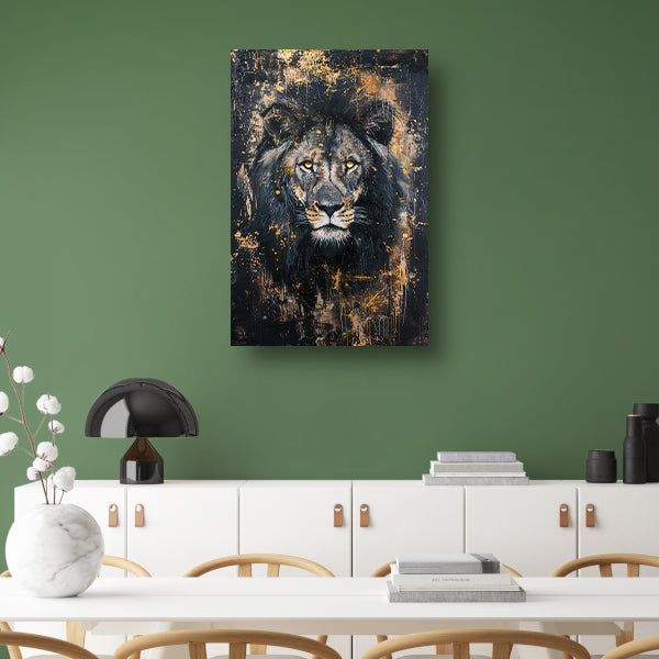 Mysterieus portret van een leeuw in kunst canvas