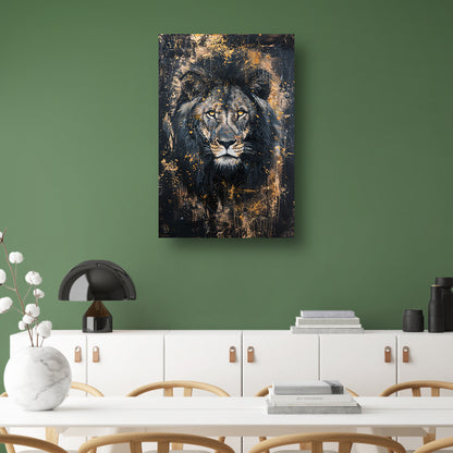 Mysterieus portret van een leeuw in kunst canvas